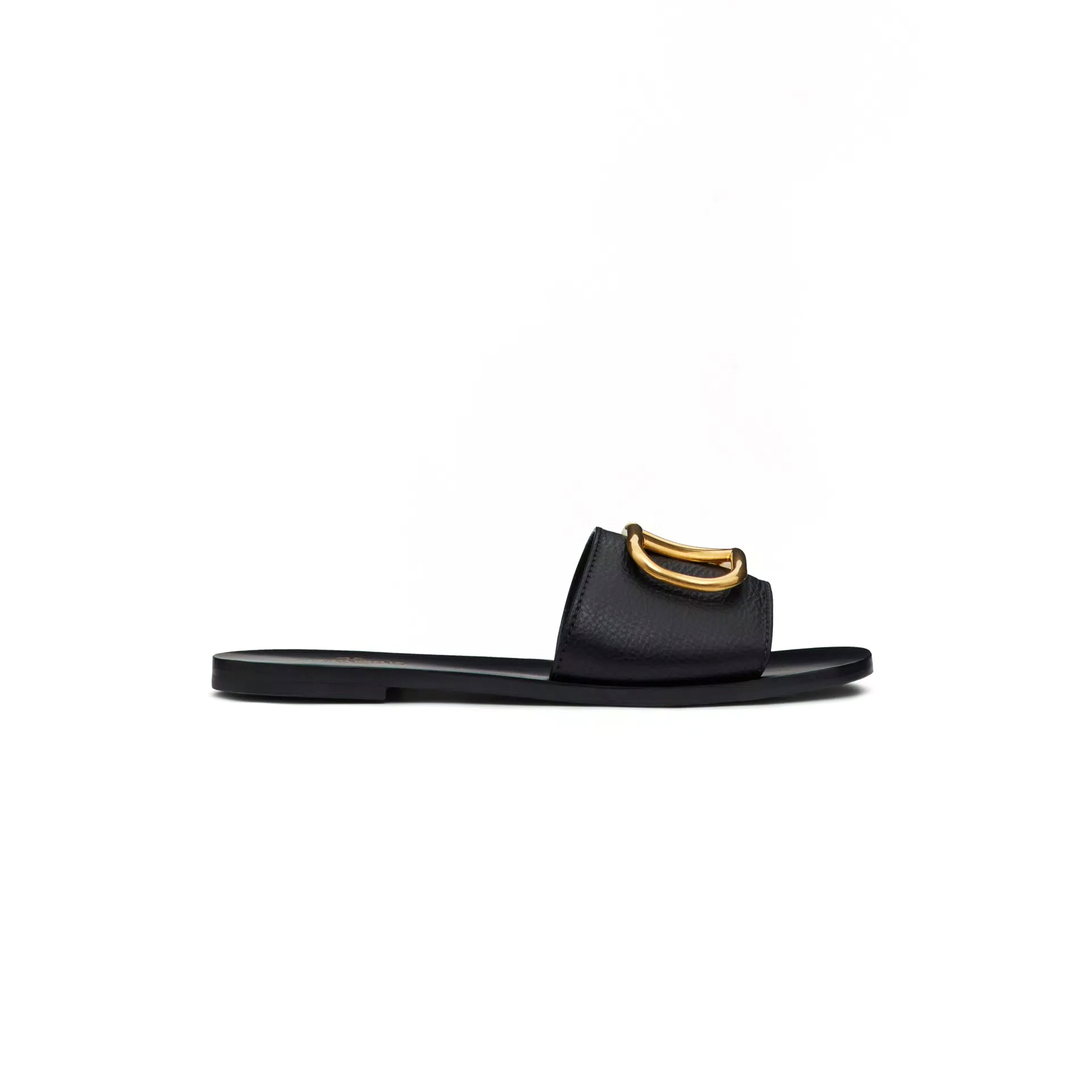 VALENTINO VLOGO SIGNATURE SLIDE SANDAL IN GRAINY COWHIDE WITH ACCESSORY 5W2S0M21HWS_0NO